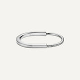 Lock Silver Diamond Bangle