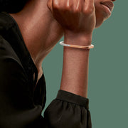 Lock Silver Diamond Bangle