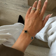 Clover 5 Motifs Onyx Bracelet