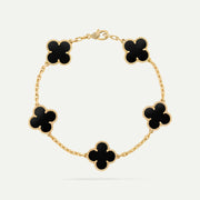 Clover 5 Motifs Onyx Bracelet