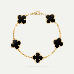 Clover 5 Motifs Onyx Bracelet