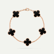 Clover 5 Motifs Onyx Bracelet