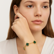 Clover 5 Motifs Malachite Bracelet