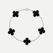 Clover 5 Motifs Onyx Bracelet