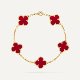 Clover 5 Motifs Scarlet Bracelet