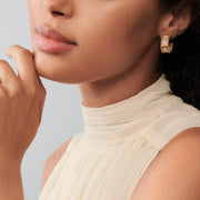 Pearlux Clover Hoops Earrings