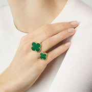 The Twin Alhambra Malachite Ring