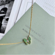 Tsavorite Butterfly Diamond Pendant