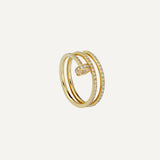 Juste Un Clou Nail Full Pave Double Diamond Ring