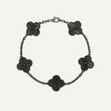 Clover 5 Motifs Bracelet Black