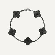 Clover 5 Motifs Bracelet Black