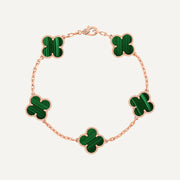 Clover 5 Motifs Malachite Bracelet