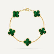 Clover 5 Motifs Malachite Bracelet