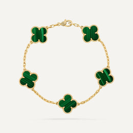 Clover 5 Motifs Malachite Bracelet