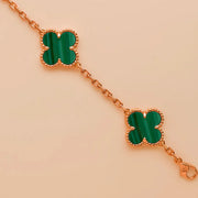 Clover 5 Motifs Malachite Bracelet