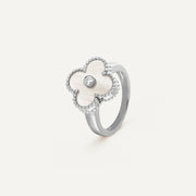 Mother of Pearl Clover Diamond Ring