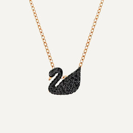 Swan Black Diamond Pendant