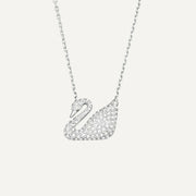 Swan White Diamond Pendant