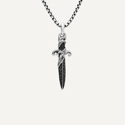 Waves Dagger Black Diamond Pendant