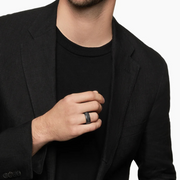 Streamline Three Row Black Diamond RIng