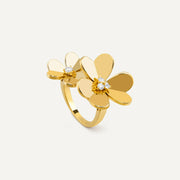 Frivole Twin Flower Diamond Ring