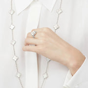 Mother of Pearl Clover Diamond Ring